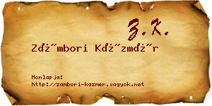 Zámbori Kázmér névjegykártya